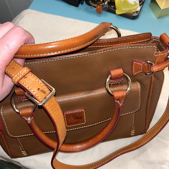 Dooney & Bourke brown leather bag with gold hardware- like new condition - Picture 1 of 16